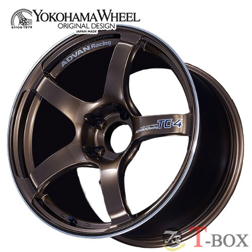4本セット価格 17インチ 6.5J 4/100 YOKOHAMA WHEEL ヨコハマホイール ADVAN Racing TC-4 for Japanese Cars アドバンレーシング TC-4 国産車用 アンバーブロンズメタリック＆リング (UBR)