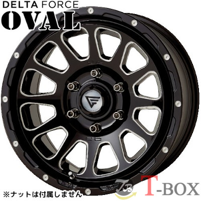 DELTA FORCE OVAL 16inch 7.0J PCD:139.7 穴数:6H カラー:ブラックマシニング デルタフォース オーバル 【ハイエース】