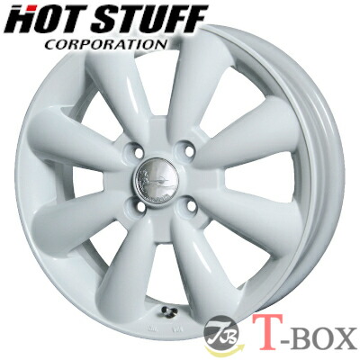 【在庫あり】4本セット価格 14インチ 4.5J +43 4/100 カラー：ホワイト(WH) HOT STUFF ホットスタッフ LaLa Palm KC-8 ララパーム N-BOX/タント/スペーシア 等の軽自動車に ｜T-BOX Auto Parts