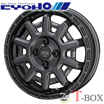 4本セット価格 12インチ 3.50B 4/100 KYOHO キョウホウ PPX D10X ピーピーエックス ディーテンエックス マットダークガンメタリック