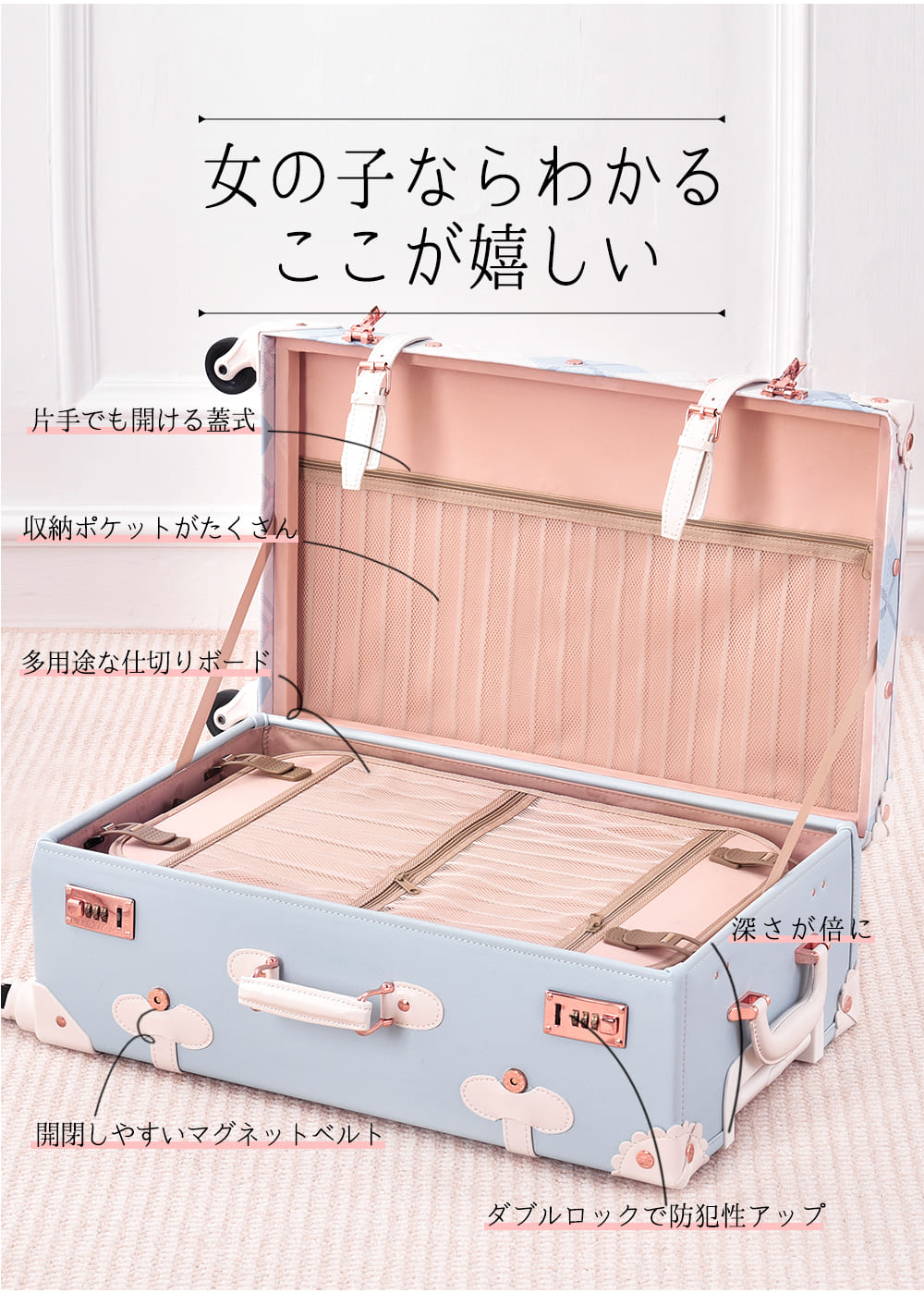 1000円クーポンあり【uniwalker】キャリーケース 機内持込 かわいい S