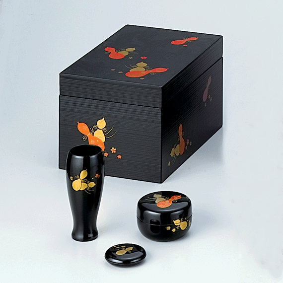 茶道具 茶箱 根来塗 利休 楽天市場】【茶器/茶道具 茶箱】 利休茶箱 掻合 面朱青漆 根来