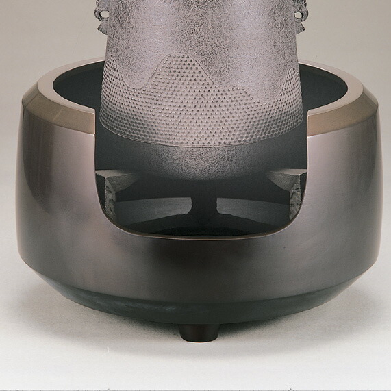 ◆【茶道具　道安風炉　唐銅　面取道安風炉　風炉　 五徳　セット】J04460