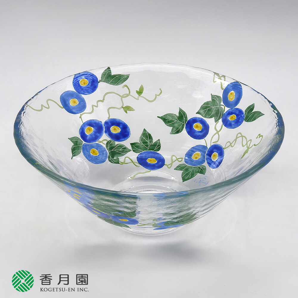 【茶道具 / 茶碗】　耐熱平茶碗　義山　朝顔　水出宋絢 作　（化粧箱）｜抹茶と茶道具 t4u 香月園