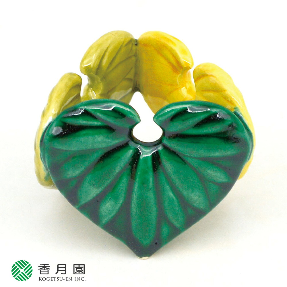 【茶道具 / 蓋置】　葵　今岡三四郎　作　（桐箱付き）
