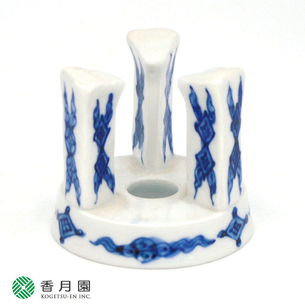 【茶道具 / 蓋置】　染付　五徳　高野昭阿弥　作　（木箱付き）｜抹茶と茶道具 t4u 香月園 7,790円