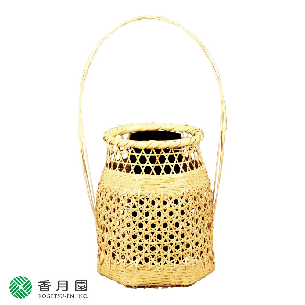 茶道具　平安　竹美斎造　即中斎好　方円篭　花入　共箱　M　R7760B 01-hana-211_1.jpg
