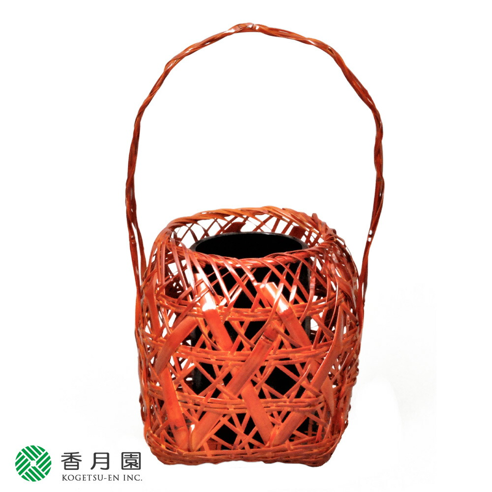 楽天市場】茶道具 花入 花籠 籠花入 虫籠 染竹 (上塗竹入子) : お茶