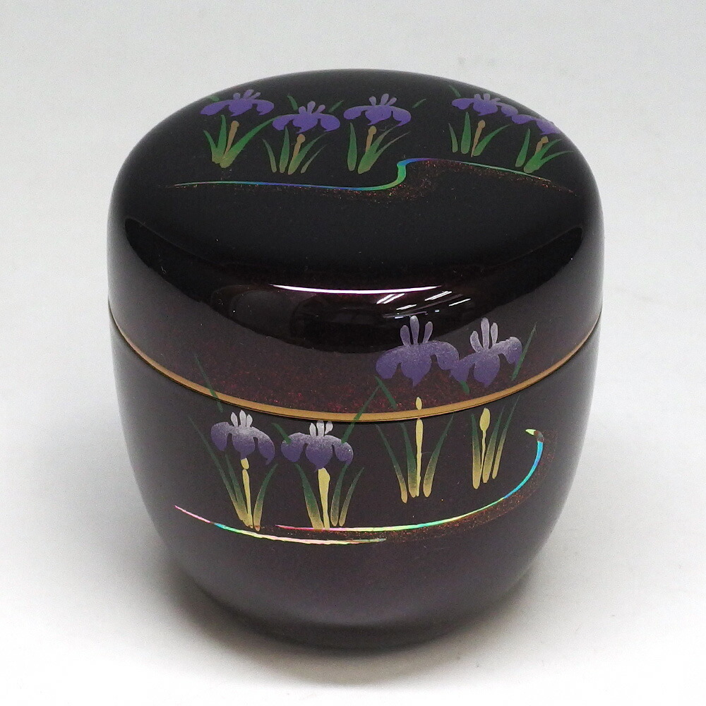 茶道具　大棗花兎蒔絵 内梨子地 茶道具 大棗花兎蒔絵 内梨子地