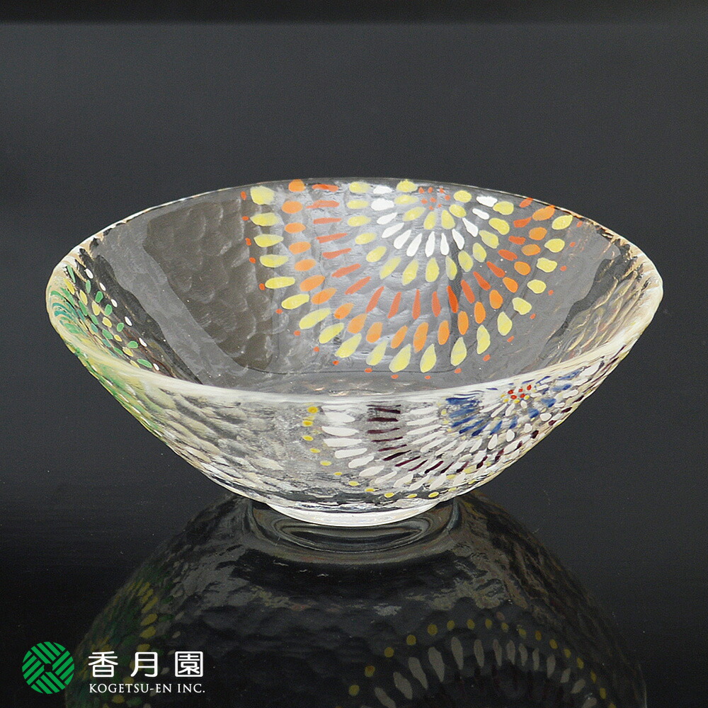 雷神抹茶碗  今岡都 耐熱ガラス 楽天市場】【茶道具 / 茶碗】耐熱ｶﾞﾗｽ平茶碗 金線鷺草 今岡都 作