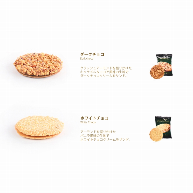 【日本直郵】日本千朋TIVON 2種口味巧克力果仁夾心脆餅 10枚裝