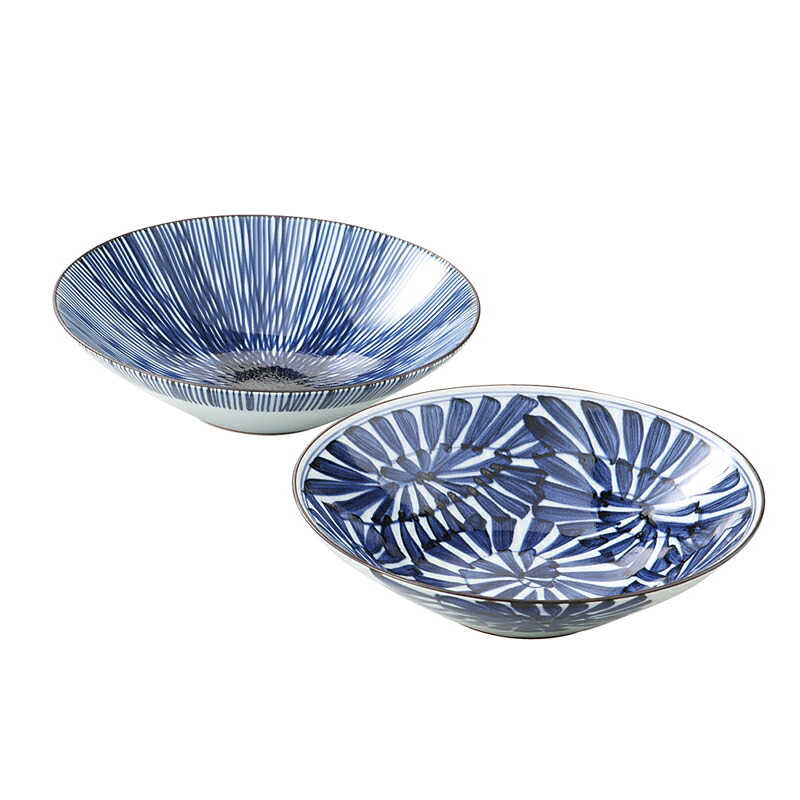 波佐見焼 古染紋 手描き多用鉢ペア 19199 (-483-065R-) | 内祝い ギフト 出産内祝い 引き出物 結婚内祝い 快気祝い お返し 志|たばき ギフト館