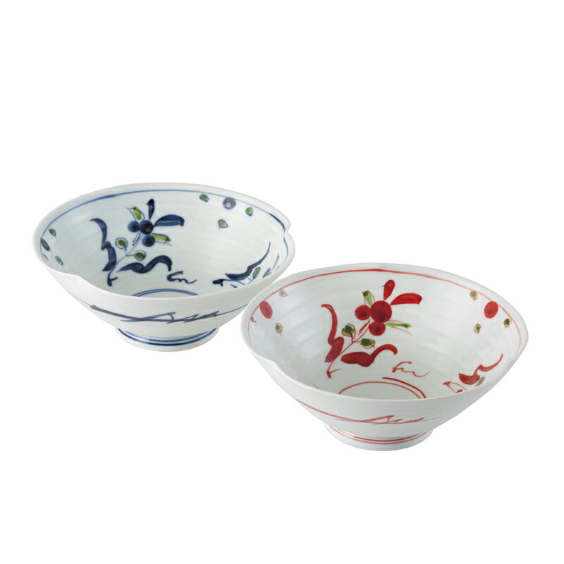 波佐見焼 万歴 手描き6寸多用鉢ペア 20594 (-483-077R-)  | 内祝い ギフト 出産内祝い 引き出物 結婚内祝い 快気祝い お返し 志