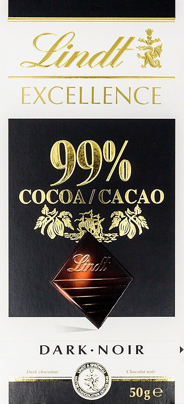リンツ(Lindt) 　エクセレンス・99%カカオ　50ｇ　　　【個包装　ハイカカオ　スイス　高級チョコレート　ダークチョコ】