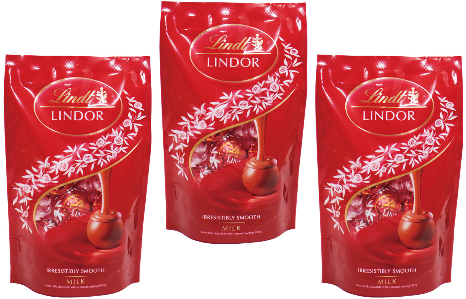  リンツ(Lindt) リンドール　ミルクパック　60ｇ&times;3袋　　　【個包装　六甲バター　QBB　スイス　高級チョコレート　トリュフチョコ】