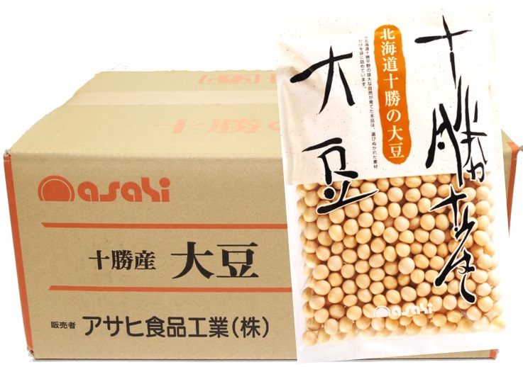 北海道十勝産 大豆 250g×20袋×1ケース アサヒ食品工業 流通革命 業務用 小売用 国産 国内産 卸売り だいず 乾燥豆 5kg |  食べもんぢから。