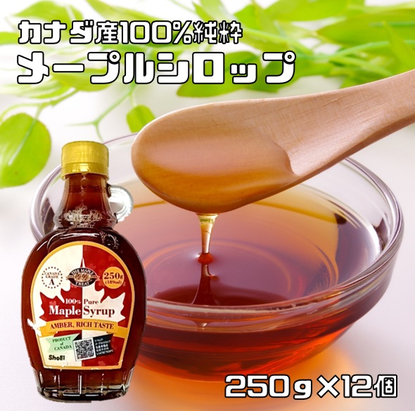 メープルシロップ 250g×12個 世界美食探究 カナダ産 189ml ケーキ 
