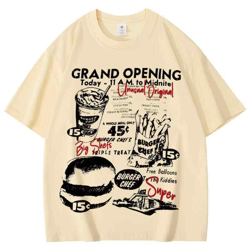 【送料無料】Tシャツ メンズ 半袖 ハンバーガー ポテト 涼感 コットン ゆったり アメカジ カップル