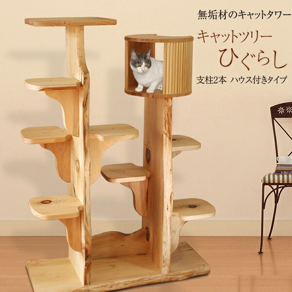 【純一無雑材】キャットツリーひぐらし 拠りどころ2本住み家付き添い人手合い