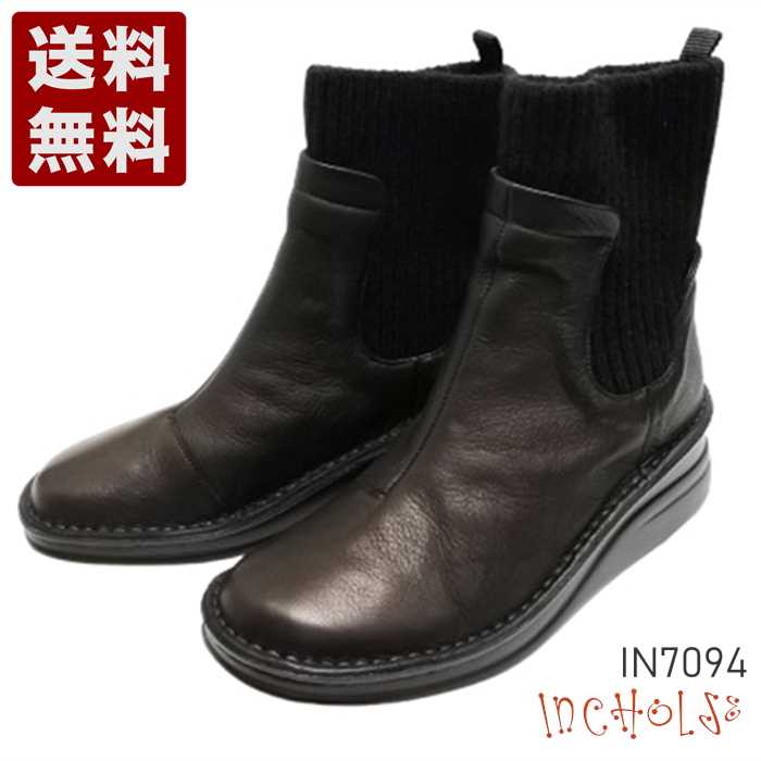 インコルジェ[INCHOLJE] リブニットショートブーツ レディース コンフォートブーツ IN7094 黒いこと (IN7094-BL)貨物輸送無料 日本製 内祝い 差し上げ物 大売り出し SALE 差し上げ物 一般受け歩き分かりやすい 履き分かりやすい 他愛も無い パステル色の 今めかしい ゆったり 愛くるしげ 分かりやすい 滑りにくい