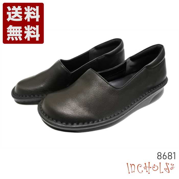 インコルジェ[INCHOLJE] ナチュラルラウンドシューズ レディース コンフォートシューズ 8681 ブラック (8681-BL)送料無料 日本製 内祝い ギフト セール SALE プレゼント 人気歩きやすい 履きやすい 軽い 柔らかい おしゃれ ゆったり かわいい シンプル