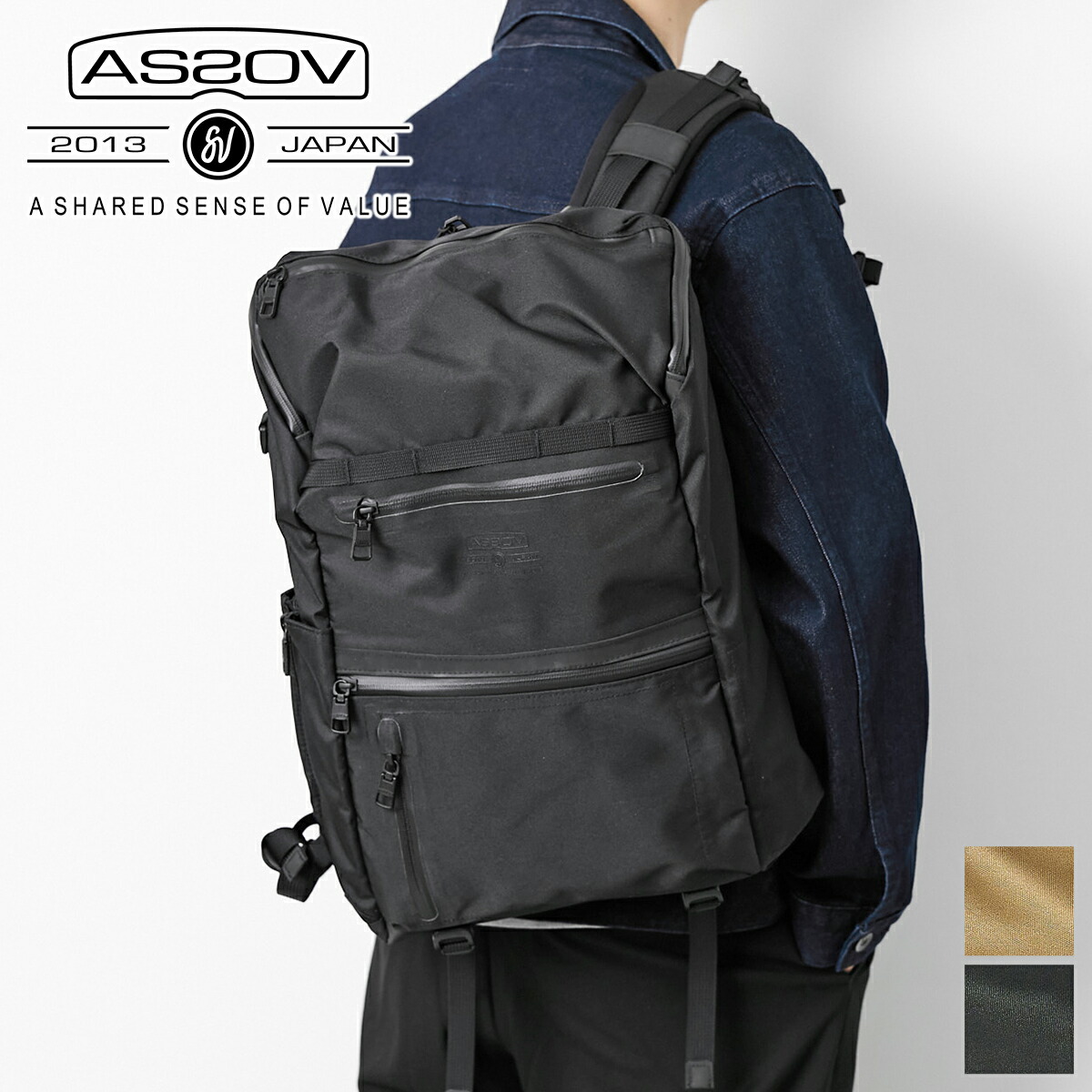 【アッソブ 3プレゼント付】 AS2OV アッソブ バッグ 3LAYER CORDURA 305D ウォータープルーフコーデュラ 305D ラウンドジップ バックパック 141612 メンズ レディース リュックサック リュック ギフト プレゼント ブランド 軽量 大人 男性