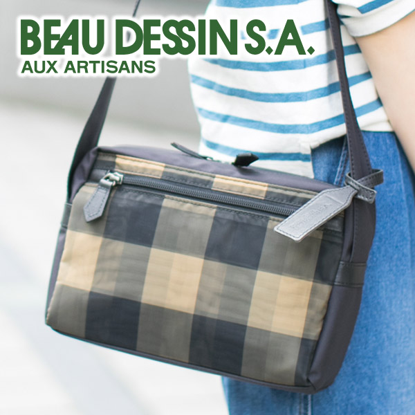 【ボーデッサン 選べるプレゼント付】 BEAU DESSIN S.A. ボーデッサン バッグ チュール チェック柄 ミニショルダーバッグ CK463 レディース バッグ ショルダーバッグ ミニ 斜めがけ 日本製 ギフト かわいい おしゃれ プレゼント 軽量 撥水 丈夫 旅行 大人