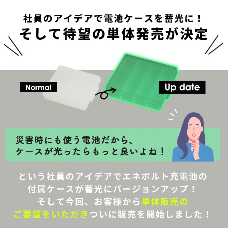 市場 充電池 蓄光式 電池ケース 4本収納 単4 乾電池ケース 乾電池 収納ケース 2個セット 単3