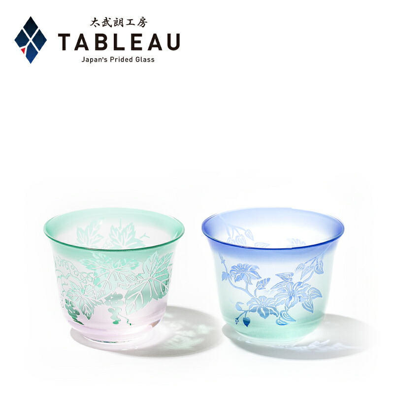 紙箱入り茶碗、色絵青楓、木村利斎作、55ハ 楽天市場】彫刻硝子 彫刻夢柄子 冷茶碗/小鉢ペア【 太武朗工房