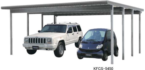 ヨドコウ ヨドカーポ KFCS-5450 2台用 基本棟 積雪約100cm ※お客様組立品|タックオンライン 店