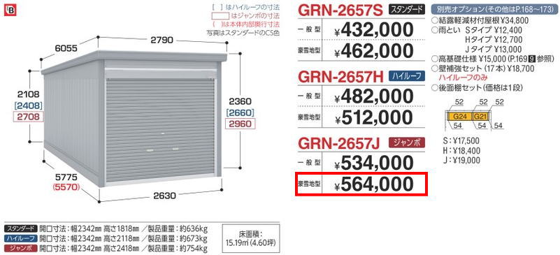 関西限定 配送のみ お客様組立品 イナバ物置 ガレージ ガレーディア Grn 2657j ジャンボ 豪雪地型 物置 屋外 収納庫 物置 おしゃれ 車庫 イナバガレージ Rocrooms Com