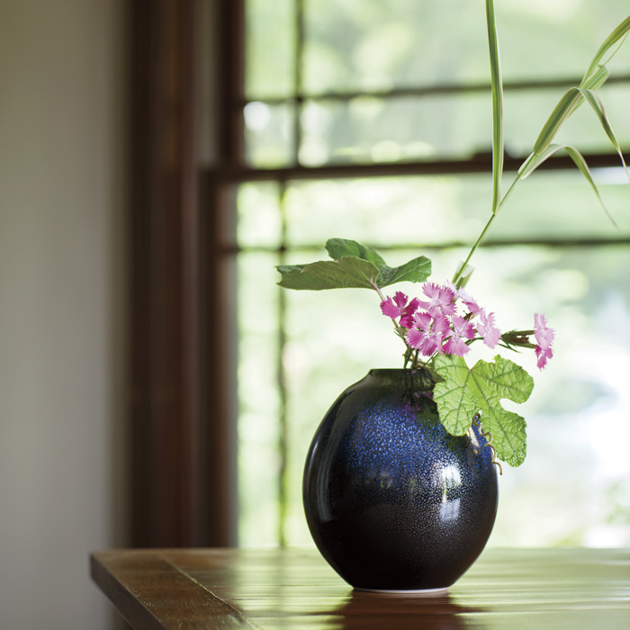 花瓶 花器 たち吉 月華 花生（桐箱入） - 花瓶・フラワースタンド