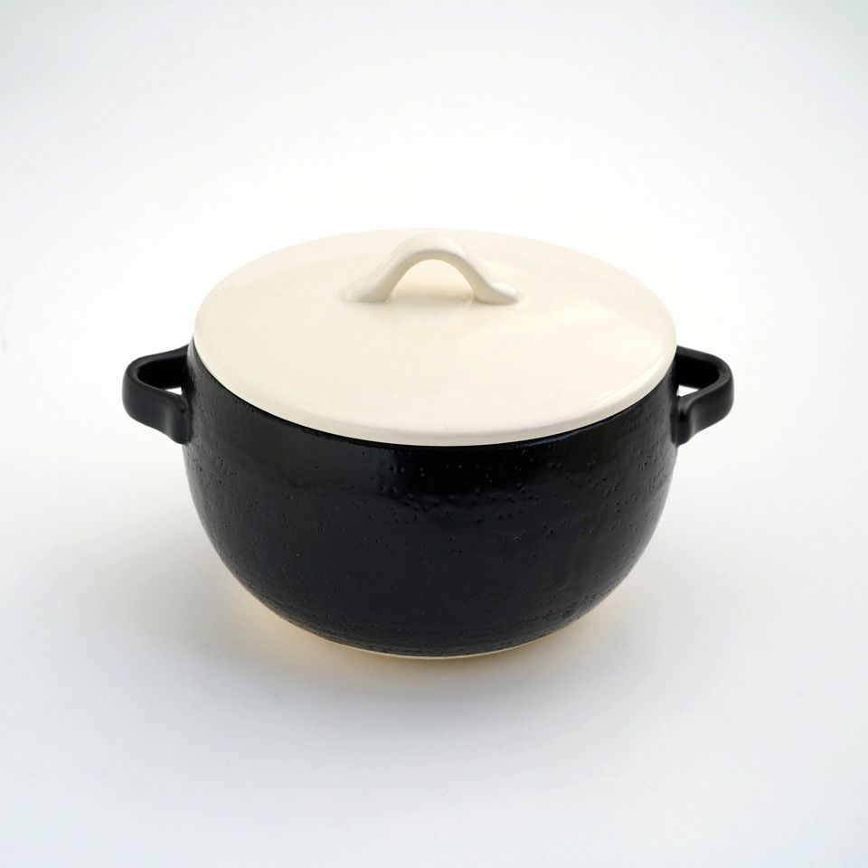 【お買い物マラソン期間はP10倍！】たち吉 味楽 レンジごはん鍋（白黒） 高さ11cm 容量約800ml（1合炊き） 本体：約700g 【単品】 萬古焼 陶器 レンジ対応 器 食器 おしゃれ 日本製 ブランド たちきち 記念日 誕生日 プレゼント ギフト 贈り物 ラッピング
