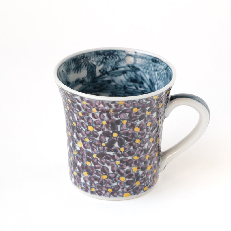 たち吉 山水菫文 マグ 11.5×9cm・高さ9cm・容量約270ml 【単品】 マグカップ 京焼 器 食器 おしゃれ 日本製 ブランド たちきち 記念日 誕生日 プレゼント ギフト 贈り物 ラッピング