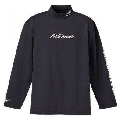 【全4サイズ】　エバーグリーン　MS-modo　ドライモックネック　ロングTシャツ　ブラック　モード　清水盛三　MSモード