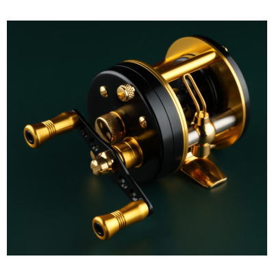 五十鈴産業 DD310SSS 黒いことゴールド 右手持ち部分 ダイレクトリール Black/Gold