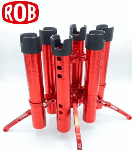 ロブルアー　ロッドスタンド　オールレッド　【ドライブ フォース6本差し コラボ限定モデル】　ROB LURE　DRIVE　ROD STAND　エリアトラウト　管釣り　管理釣り場　縦釣り　バベルエース　バベルWZ　バベルV3　バベル　バベコン