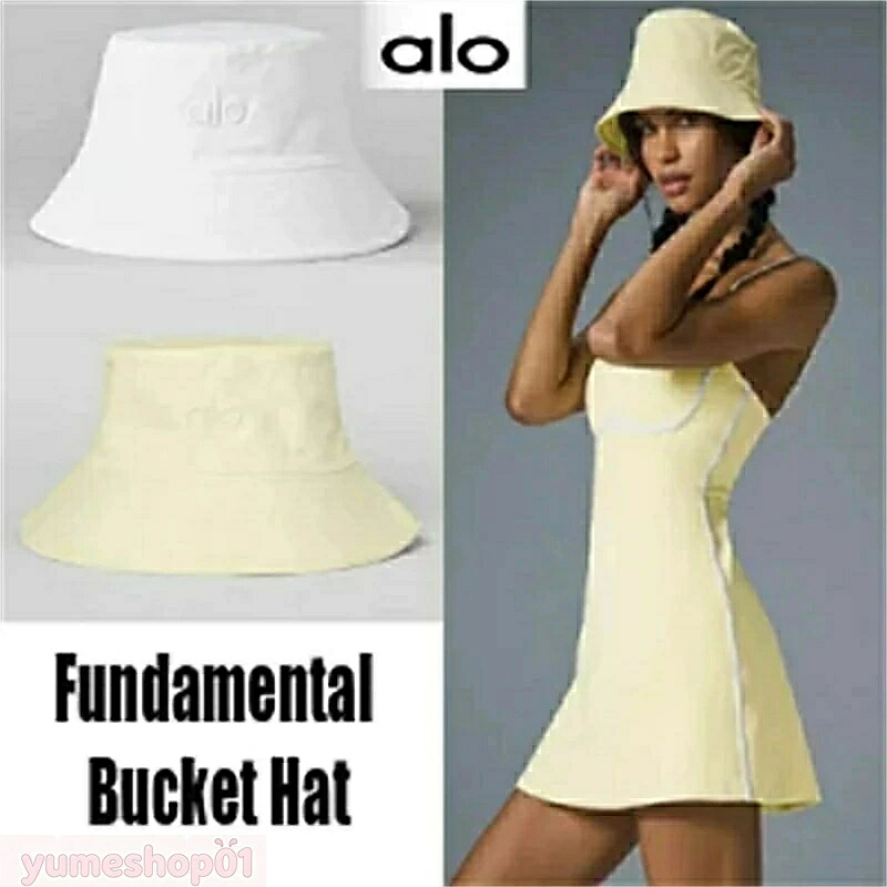 alo Yoga Fumdamental Buket Hat ファンダメンタルバケットハット バケハ 鳥打ち帽 aloロゴタイプ入り口・入口 2色 2Color 愛くるしい 今めかしい コーデ 内部のスウェットバンドに調節する能力のあるな予防医学とストッパー付き添い人 S/M L/M 2大きさ 2size ユニ一発やる表現スタイル 色つや