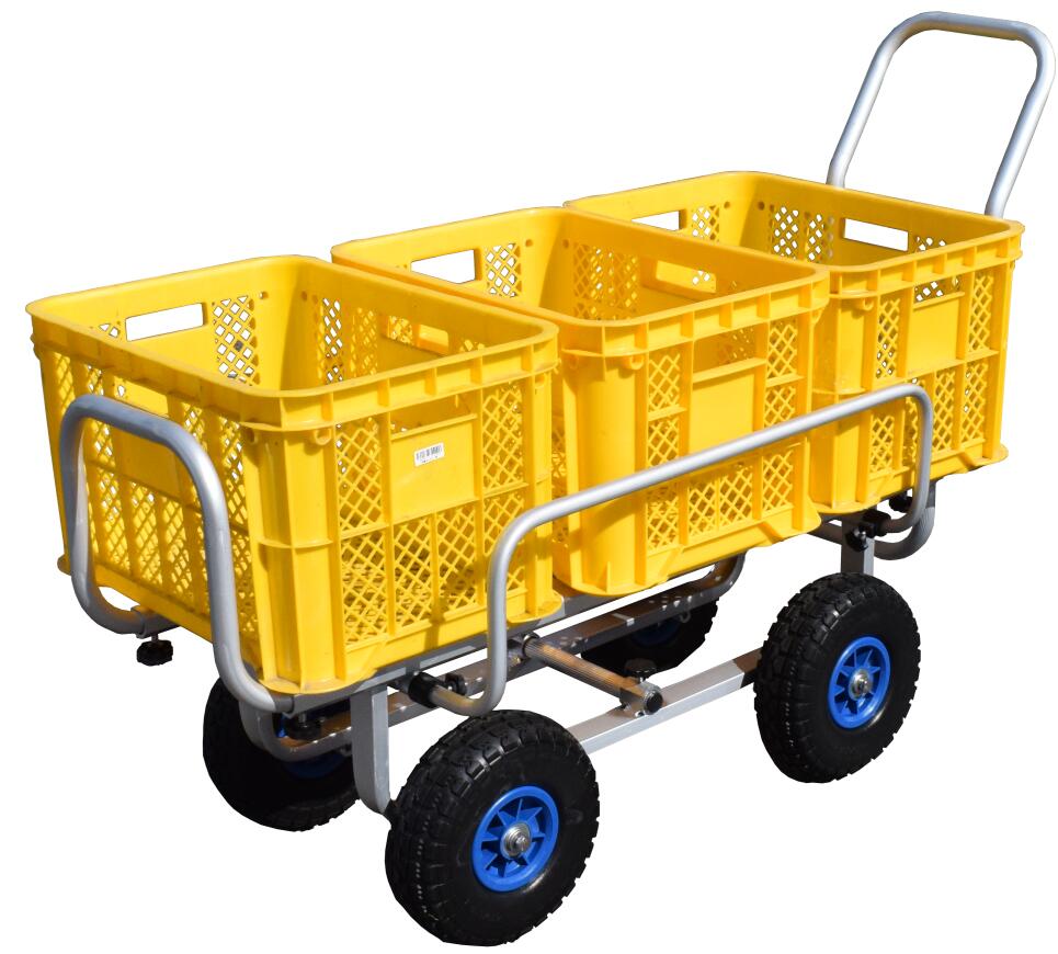 ハウスカー 3個積みアルミハウスカー ノーパンクタイヤ シンセイ TC4503AL-1-PU コンテナ 収穫 4573459627211【121-22】