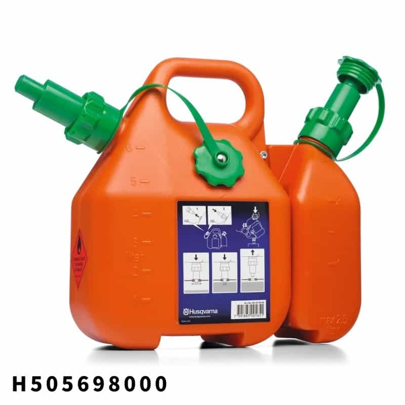 二人組缶 練り合わせる揮発油6L(オート立ちふさがる) チェンオイル2.5L H505698000 ハスクバーナ【18-862】