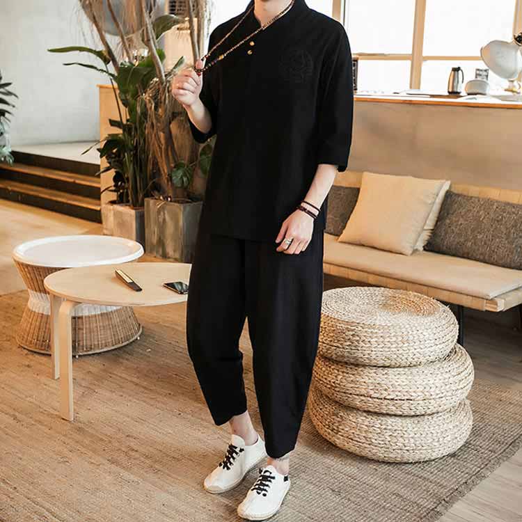 セットアップ メンズ 夏 リネン メンズセットアップ 大きいサイズ 上下セット 綿麻 2点セット ゆったり
