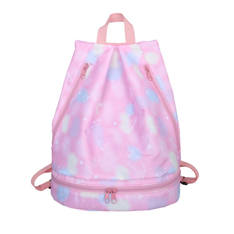 送料無料 プールバッグ 2層式 リュック型 ビーチバッグ プールバック ナップサック 子供 スイムバッグ おしゃれ キッズ 女の子