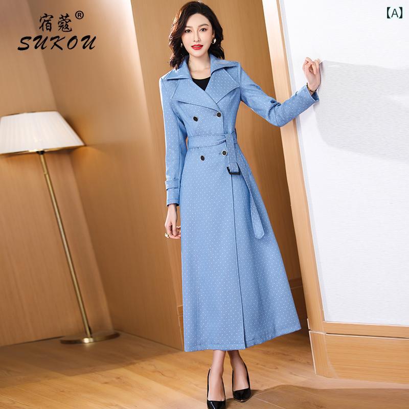 トレンチコート レディース 英国風 ブルー ロングコート ショートスタイル チェスター アウター フォーマル ロング 長袖 通勤 オフィス 冬服 秋冬 高級感