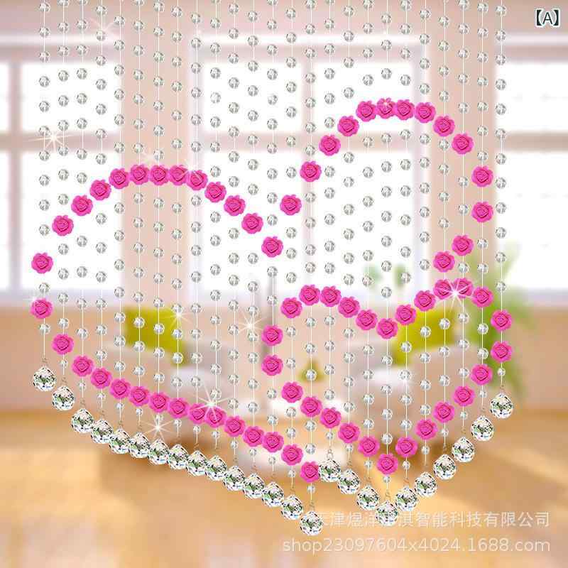 カーテン ビーズカーテン のれん 薔薇柄 吊り下げ式 玄関 間仕切り 目隠し リビングルーム インテリア 雑貨 おしゃれ 窓装飾 ハート型 アーチ型 クリスタル調 空間演出 華やか 高級感 光沢感 装飾用 日よけ 部屋づくり ワンルーム 一人暮らし 模様｜暮らしのお手伝い