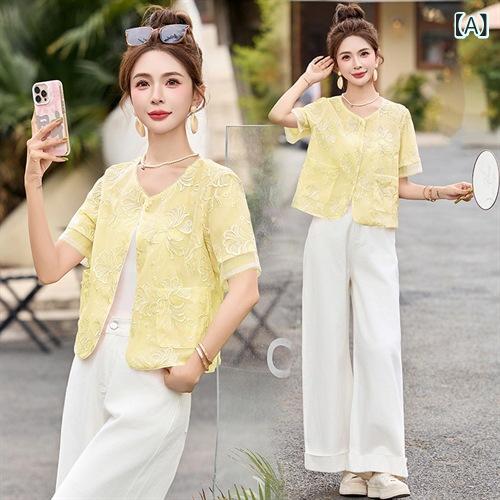 チャイナジャケット レディース 半袖 黄色 刺繍 レトロ盤ボタン 唐装風 トップス カジュアル モダン エレガント 高級感 鮮やか 綿麻風 快適素材 春夏用 体型カバー ゆったりめ 細見え 着痩せ お腹周り 二の腕カバー プラスサイズ 大きいサイズ 普段｜暮らしのお手伝い
