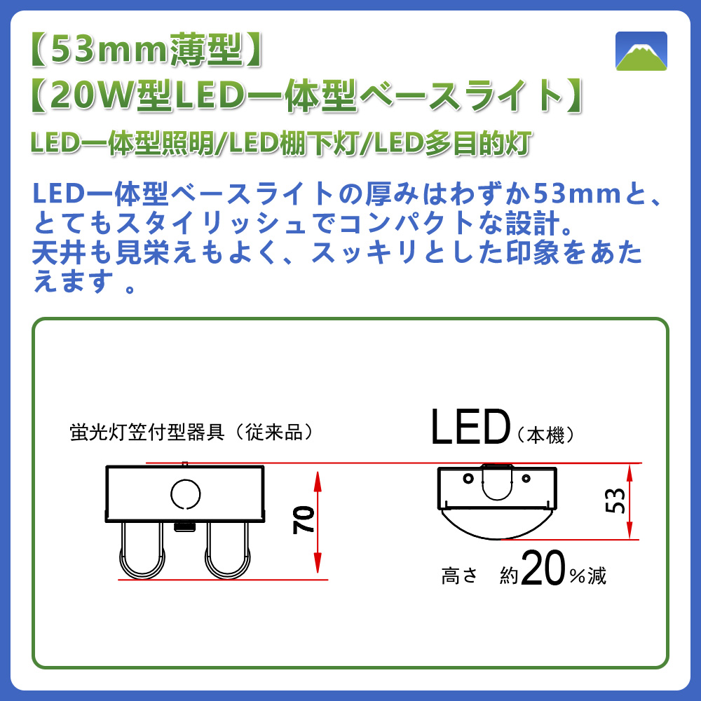 市場 LEDベースライト 一体型照明 色選択 20W型2灯式相当 直管蛍光灯 led20w2灯 器具一体型 10w 1600lm FL20Wx2相当  トラフ型 シーリングライト