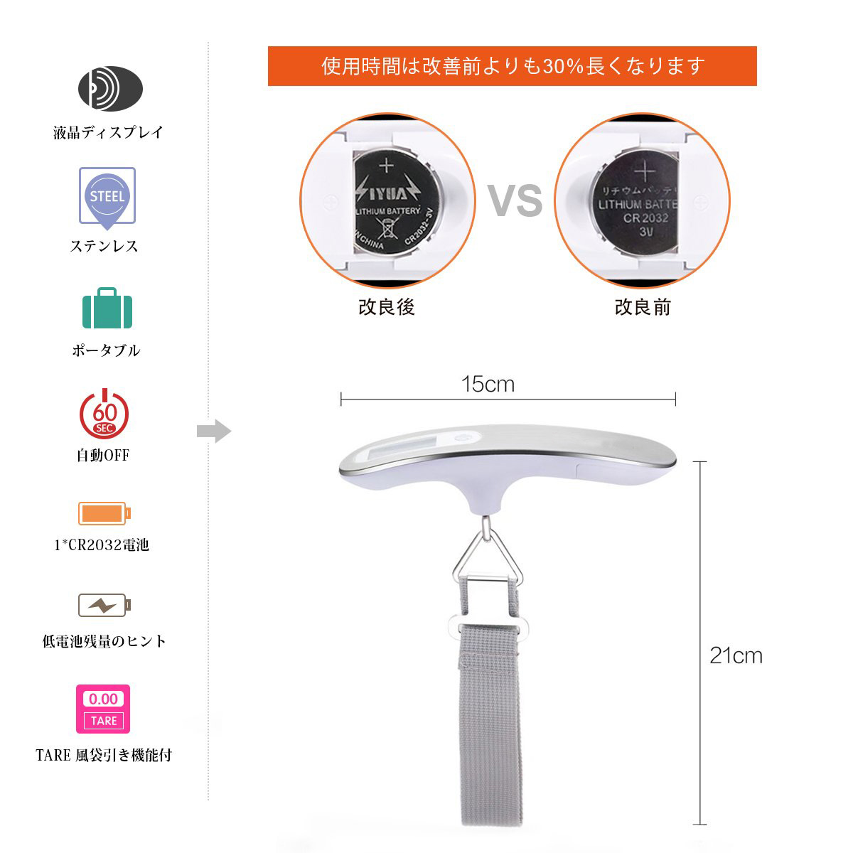 品質は非常に良い 携帯式デジタル スケール 旅行用ステンレス仕上げ 最大50kgまで量れる 吊り下げ式ラゲッジチェッカー 旅行 アウトドア シルバー  www.servitronic.eu