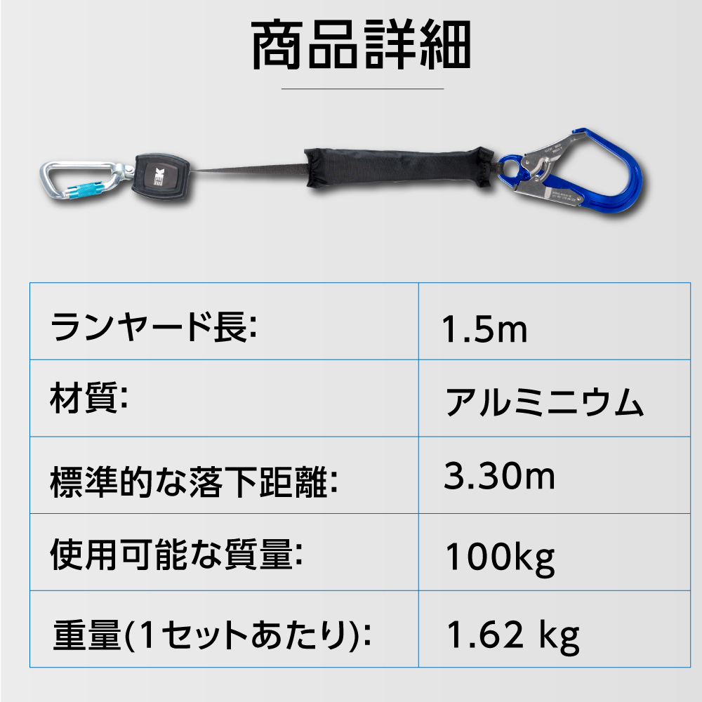 当日発送 墜落制止用器具 ランヤード シングルタイプ フルハーネス型