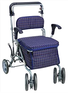 【廃盤品の為、在庫限り】ビート / 格子紺 シルバーカー 手押し車