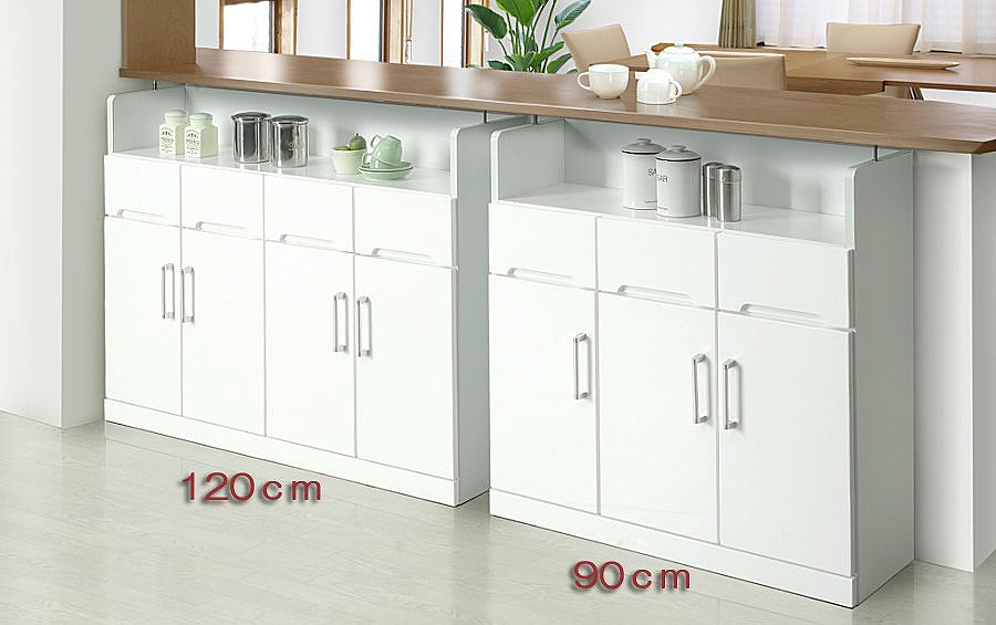 カウンター下収納 白 ① 豊富なタイプから選べるカウンター下収納＜ホワイト